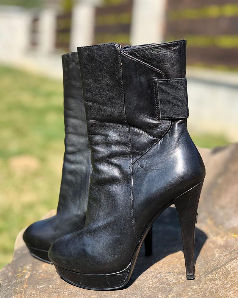 Guess women's black heeled boots