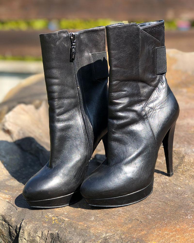 Guess women's black heeled boots