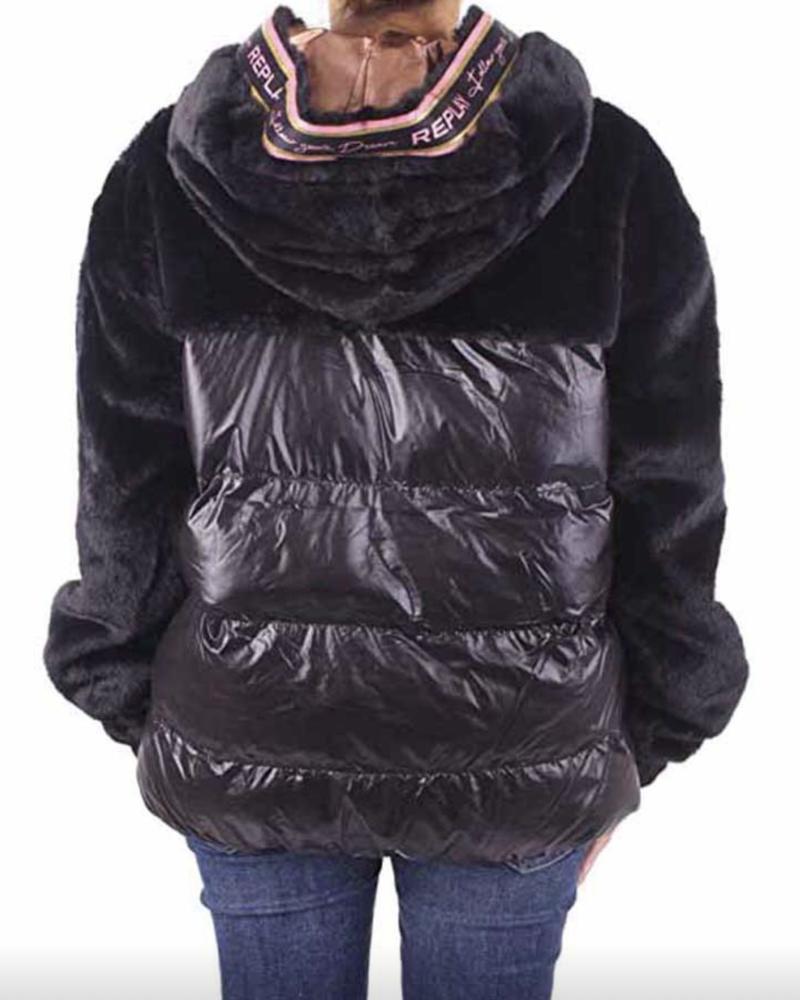 Replay children's jacket black with hood