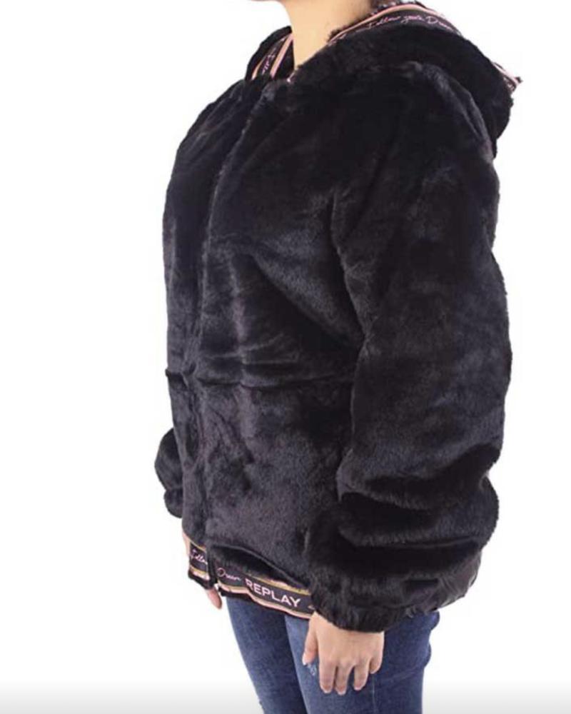 Replay children's jacket black with hood