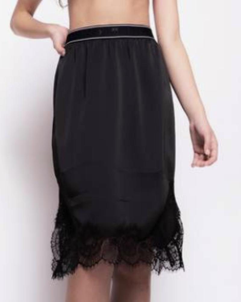 Women's skirt Pinko Satin E Pizzo black