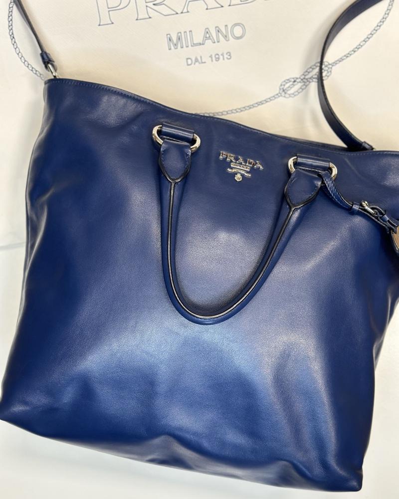 Kabelka dámská Prada SHOPPING BAG BLUETTE modrá