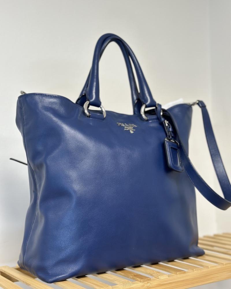 Kabelka dámská Prada SHOPPING BAG BLUETTE modrá