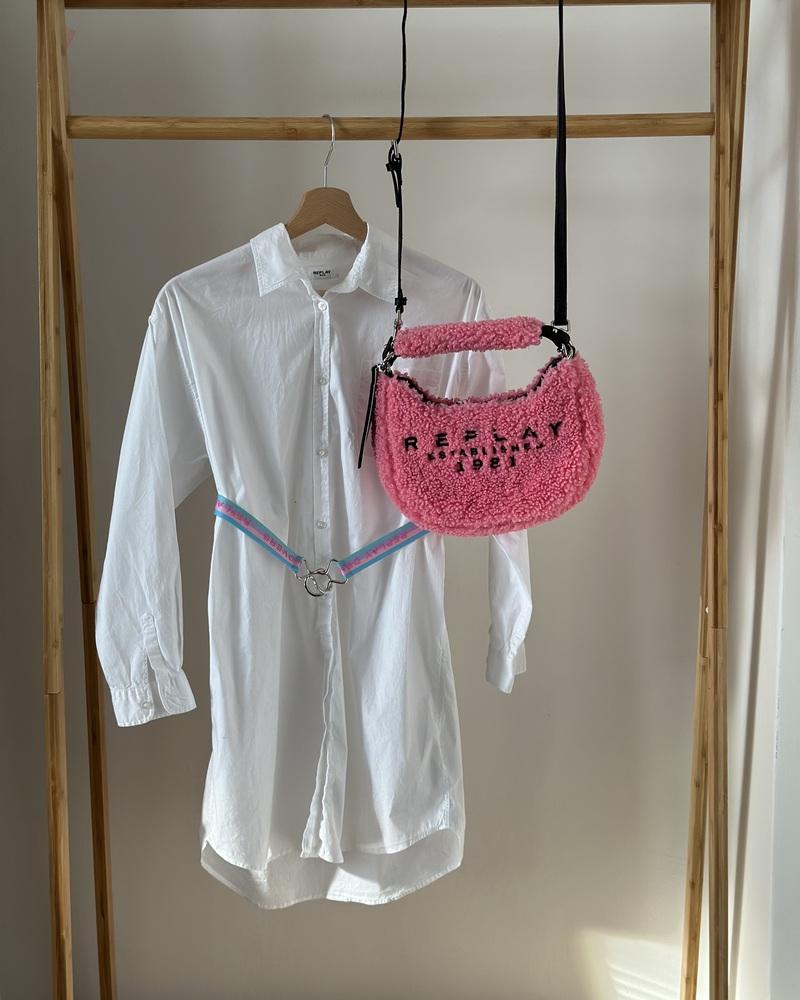 Children's shirt Replay white longer with belt