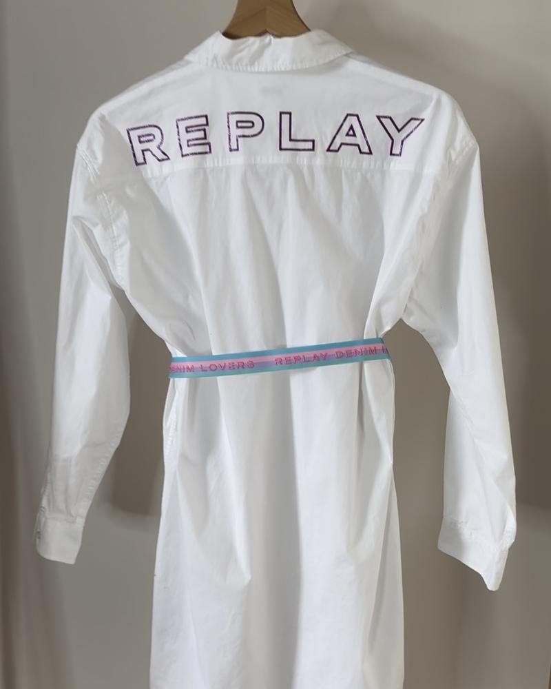 Children's shirt Replay white longer with belt