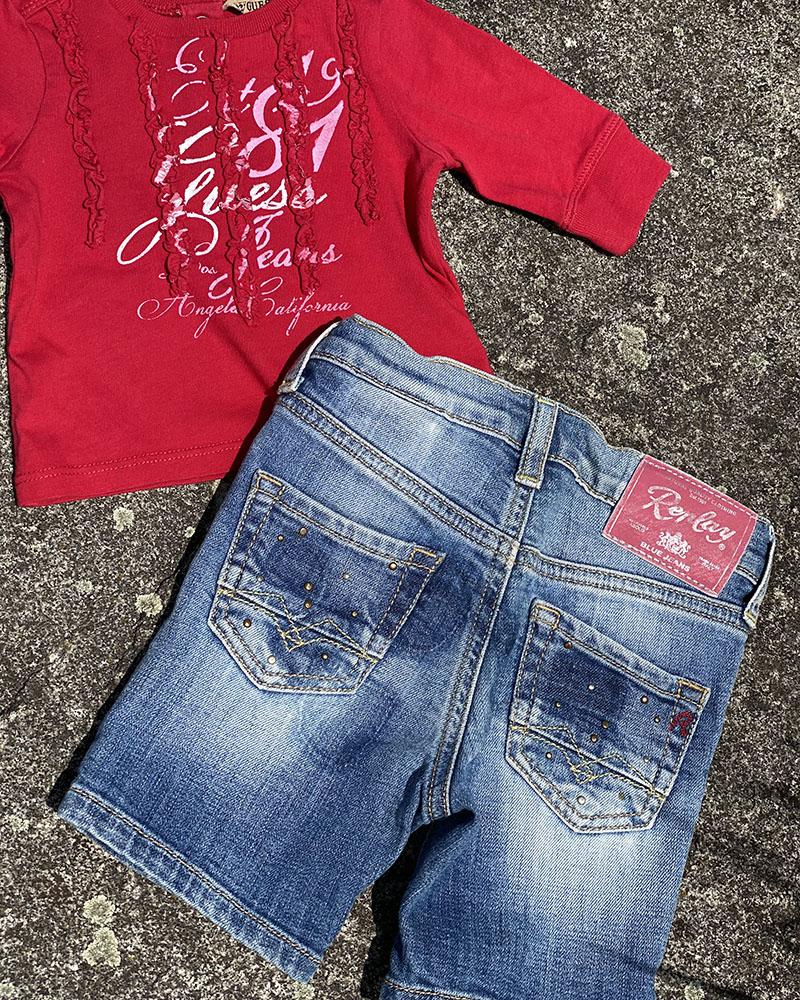 Guess children's t-shirt red with frills