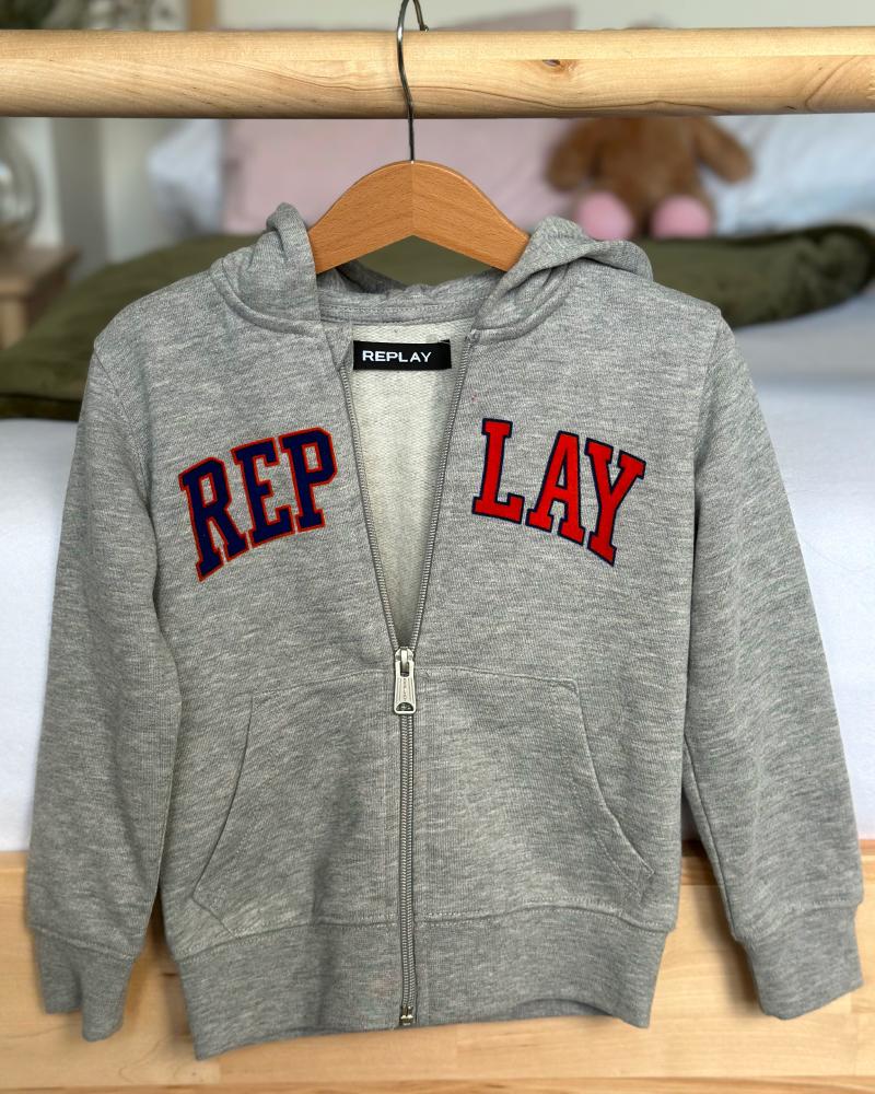 Replay gray children's sweatshirt with zip