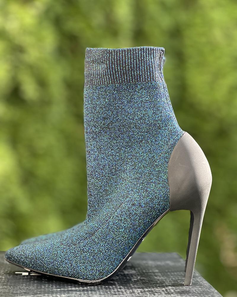 Women's Diesel green sock boots with a heel 