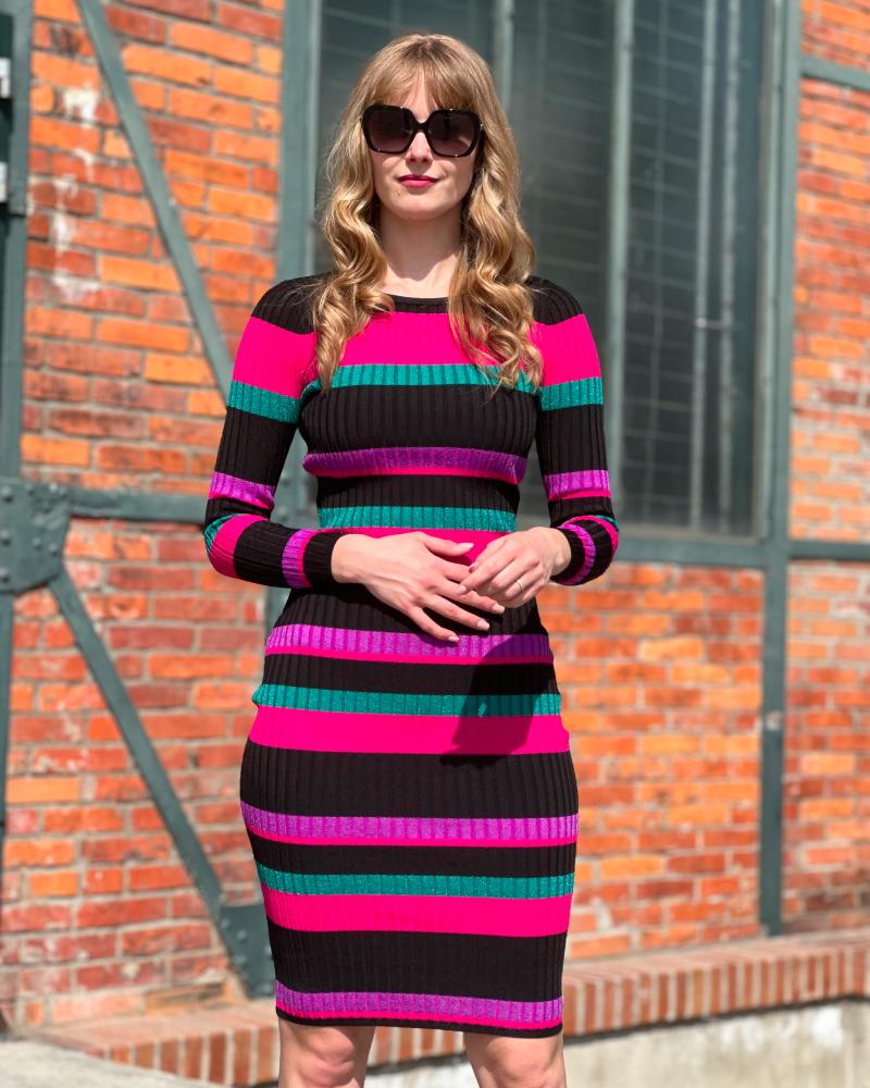 Women's Guess colorful knitted dress with stripes