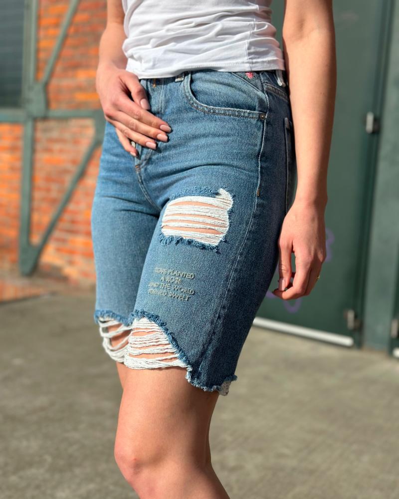 Women's Replay denim shorts LOVE PLANTED and ROSE