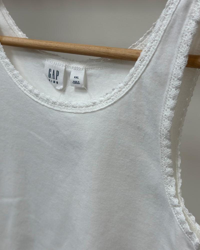 Gap children's tank top white with lace