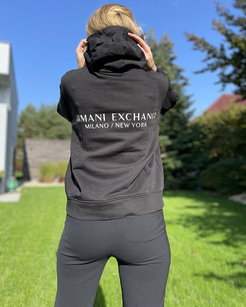 Armani Exchange men's sweatshirt black with hood 