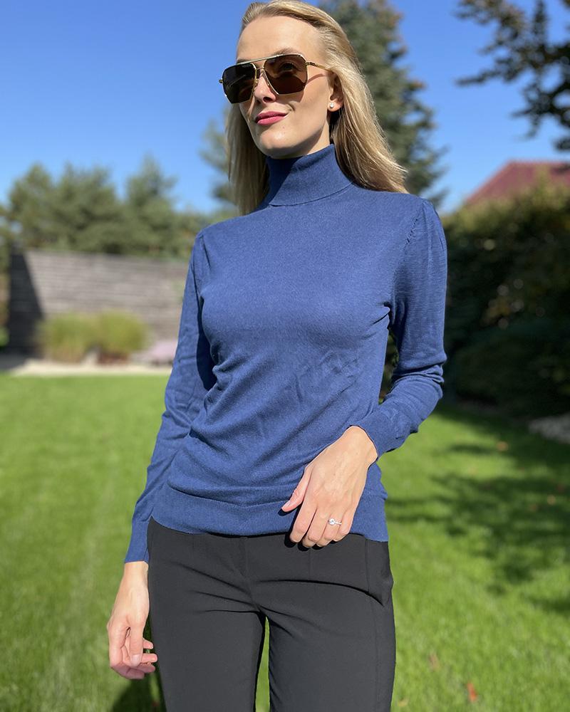 Massimo Dutti women's turtleneck blue