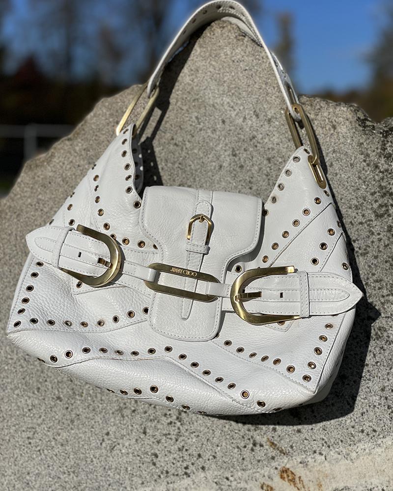 Women's handbag Jimmy Choo EYELET TULITA white