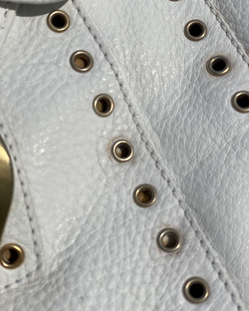 Women's handbag Jimmy Choo EYELET TULITA white