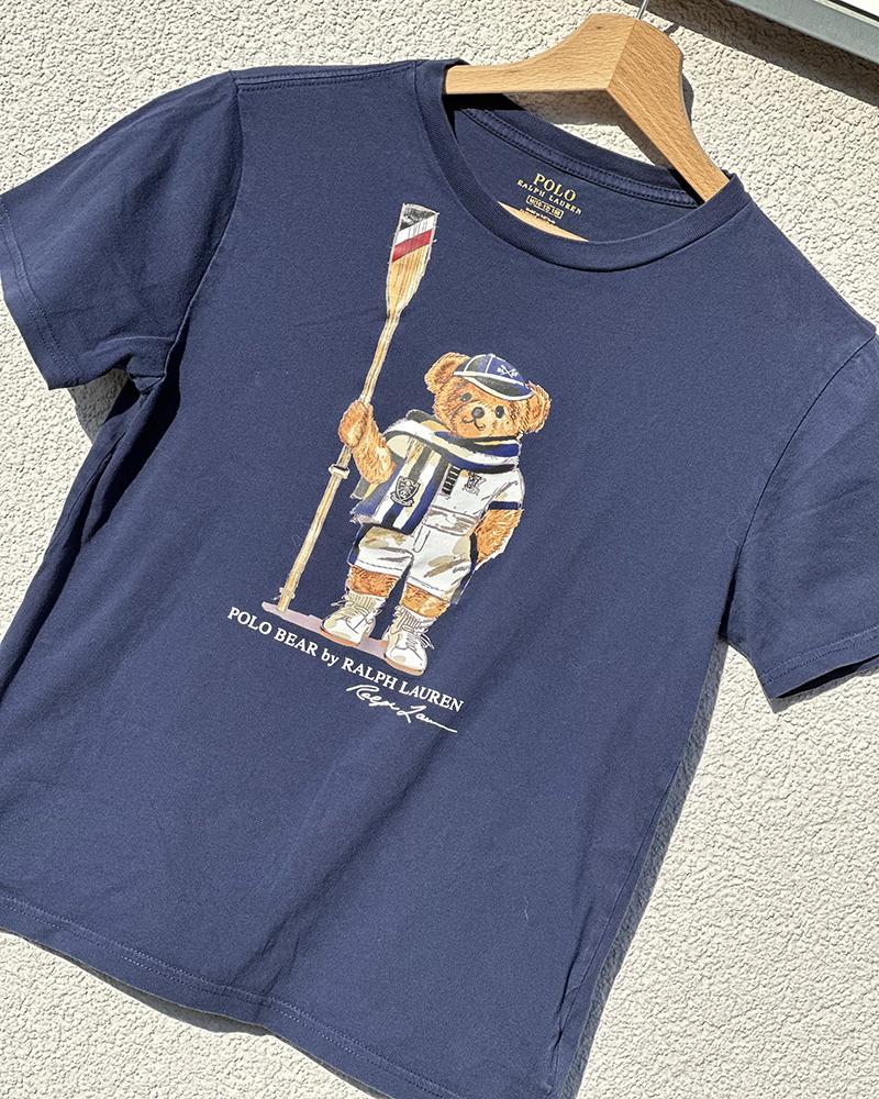 Children's t-shirt Ralph Lauren blue with a teddy bear