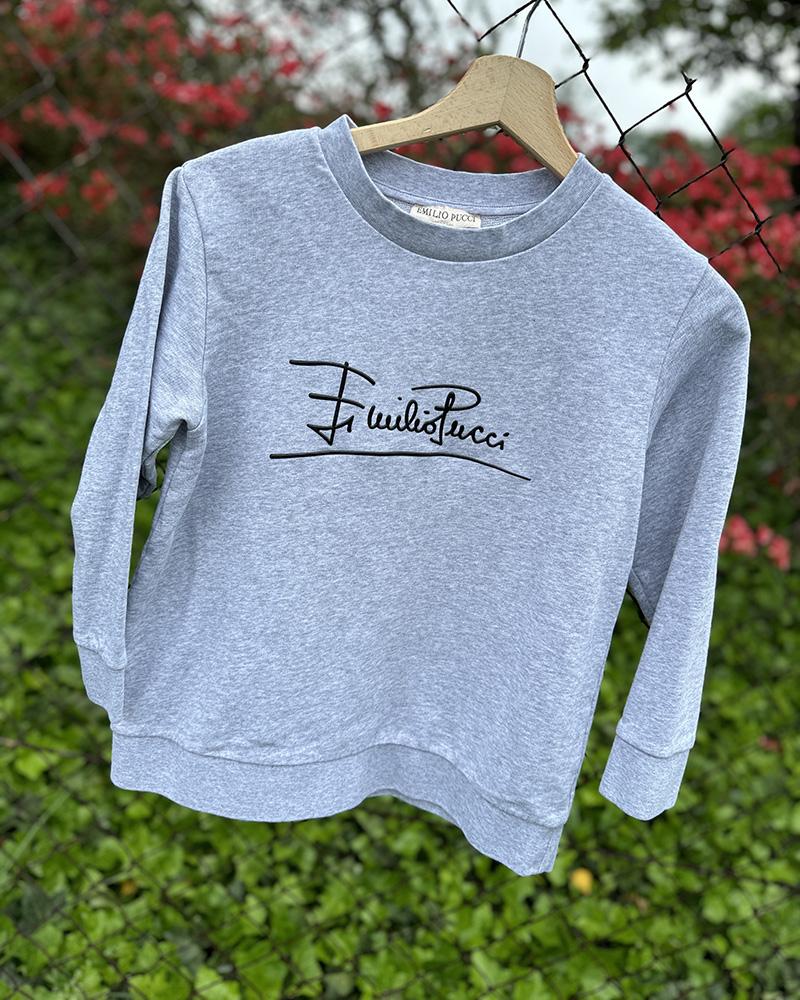 Sweatshirt for children Emilio Pucci gray with inscription