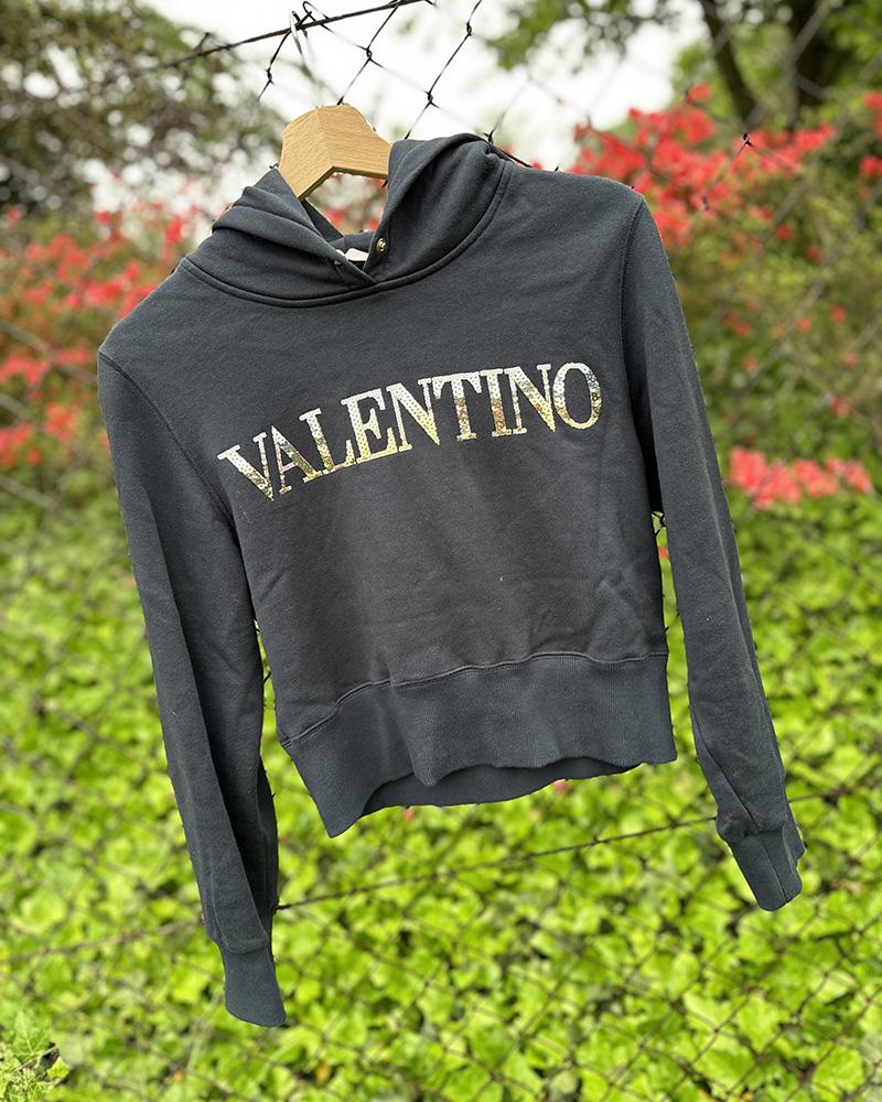 Women's Valentino black hooded sweatshirt