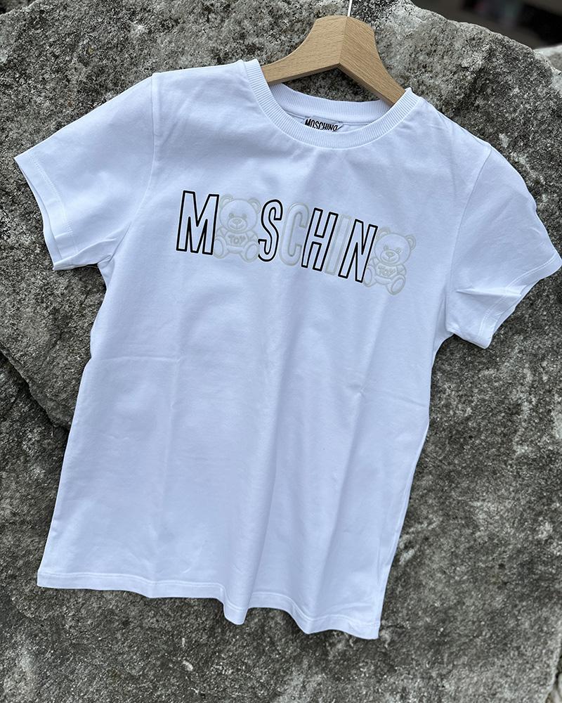 T-shirt for children Moschino white with inscription