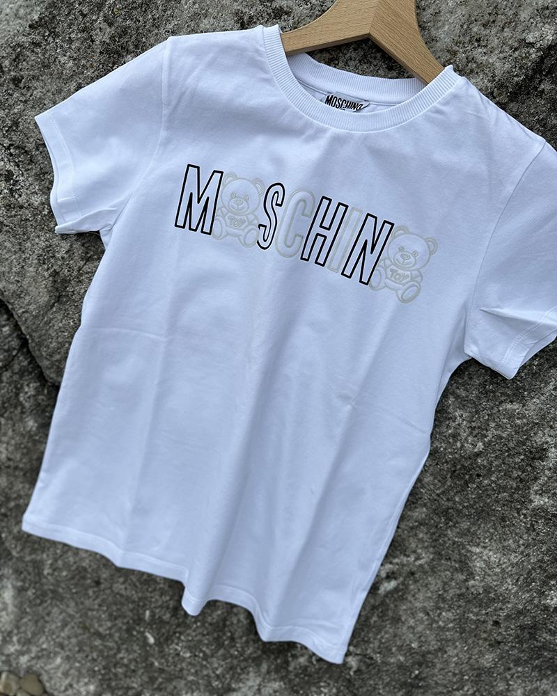 T-shirt for children Moschino white with inscription