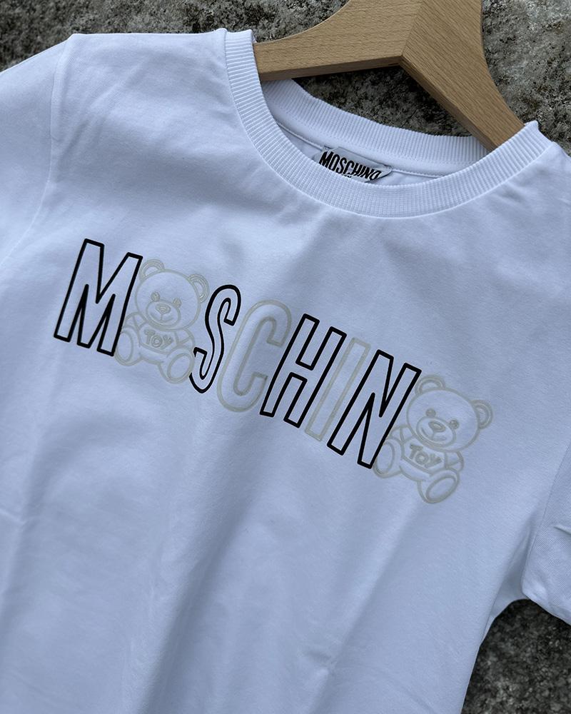 T-shirt for children Moschino white with inscription