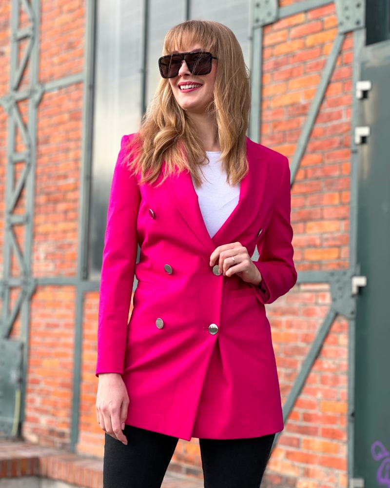 Women's jacket Pinko pink extended length