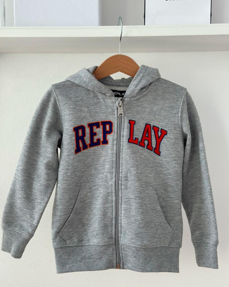 Replay gray children's sweatshirt with zip