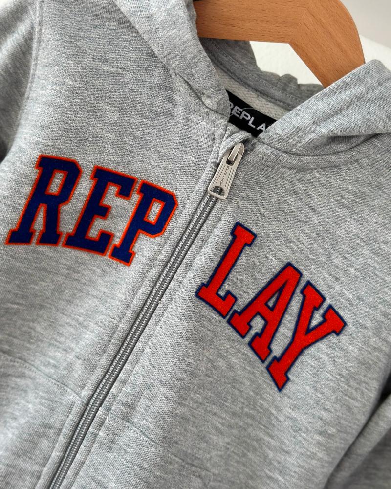 Replay gray children's sweatshirt with zip