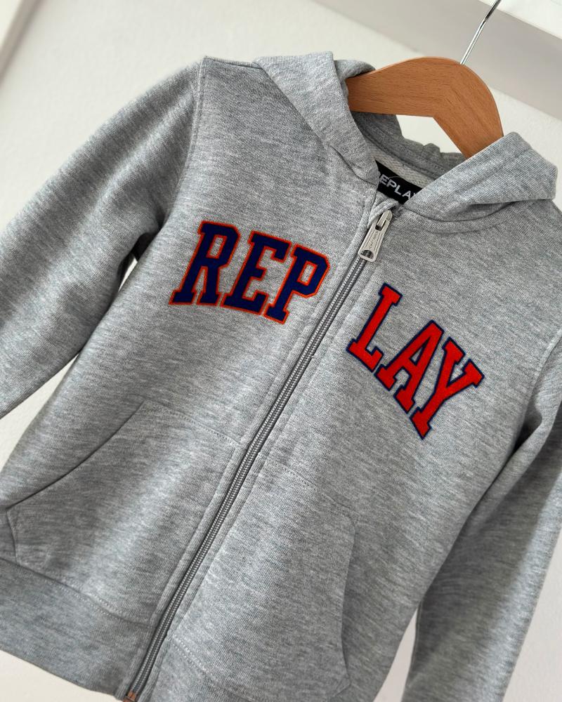 Replay gray children's sweatshirt with zip