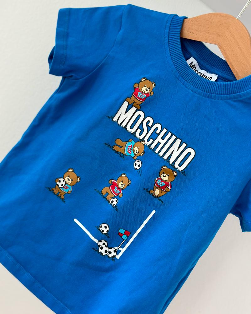 Children's t-shirt Moschino blue with teddy bears