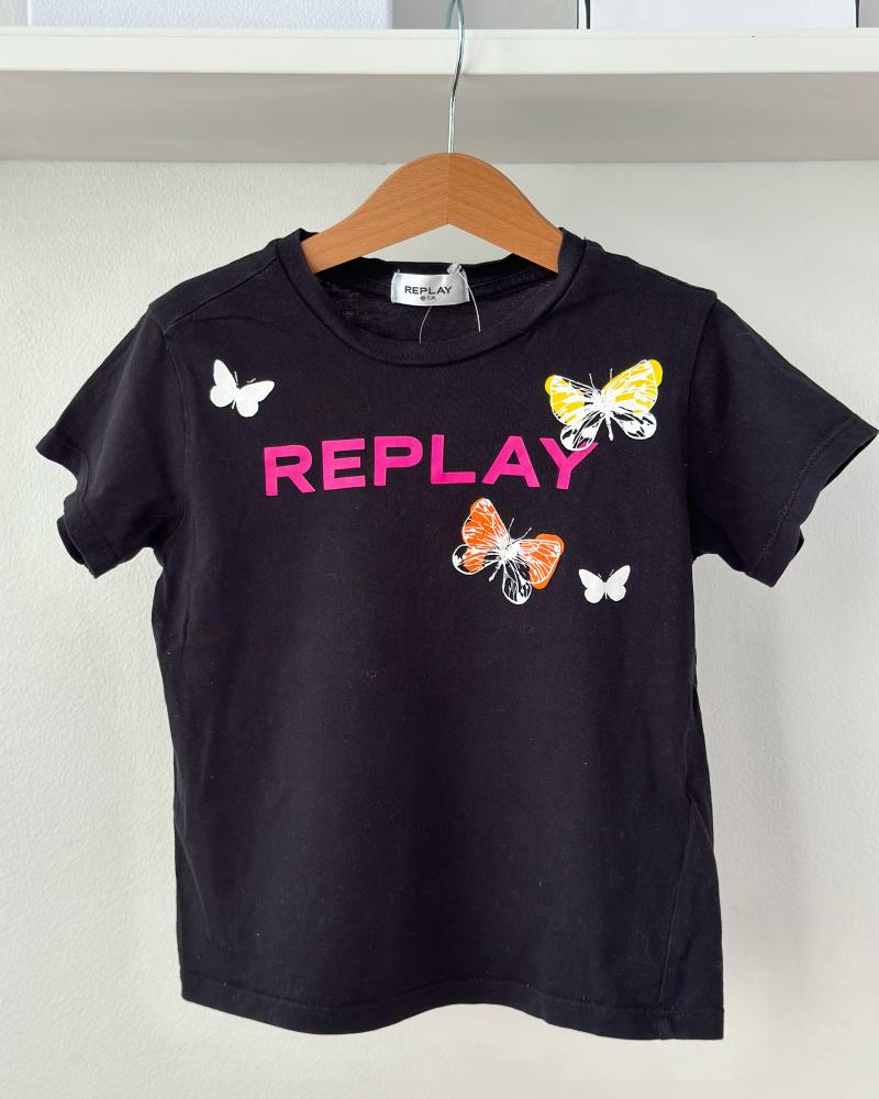 Replay children's T-shirt black with bow ties