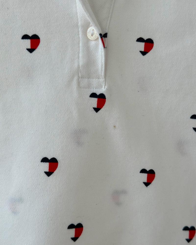 T-shirt for children Tommy Hilfiger white with hearts