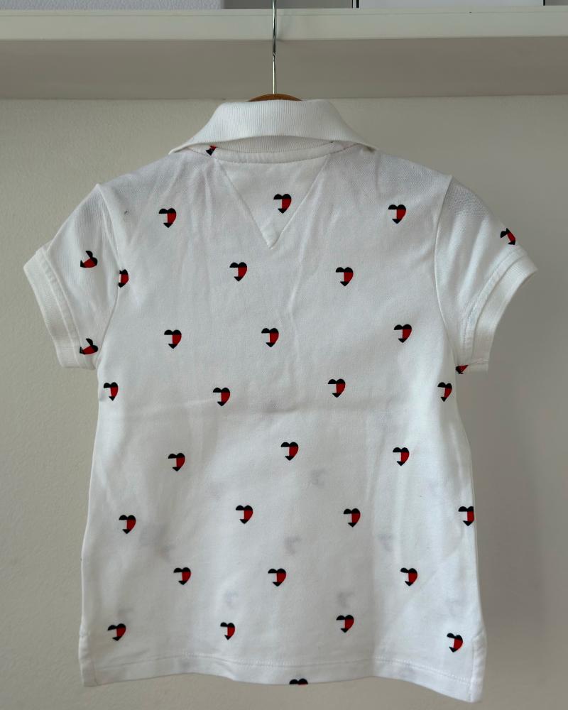 T-shirt for children Tommy Hilfiger white with hearts