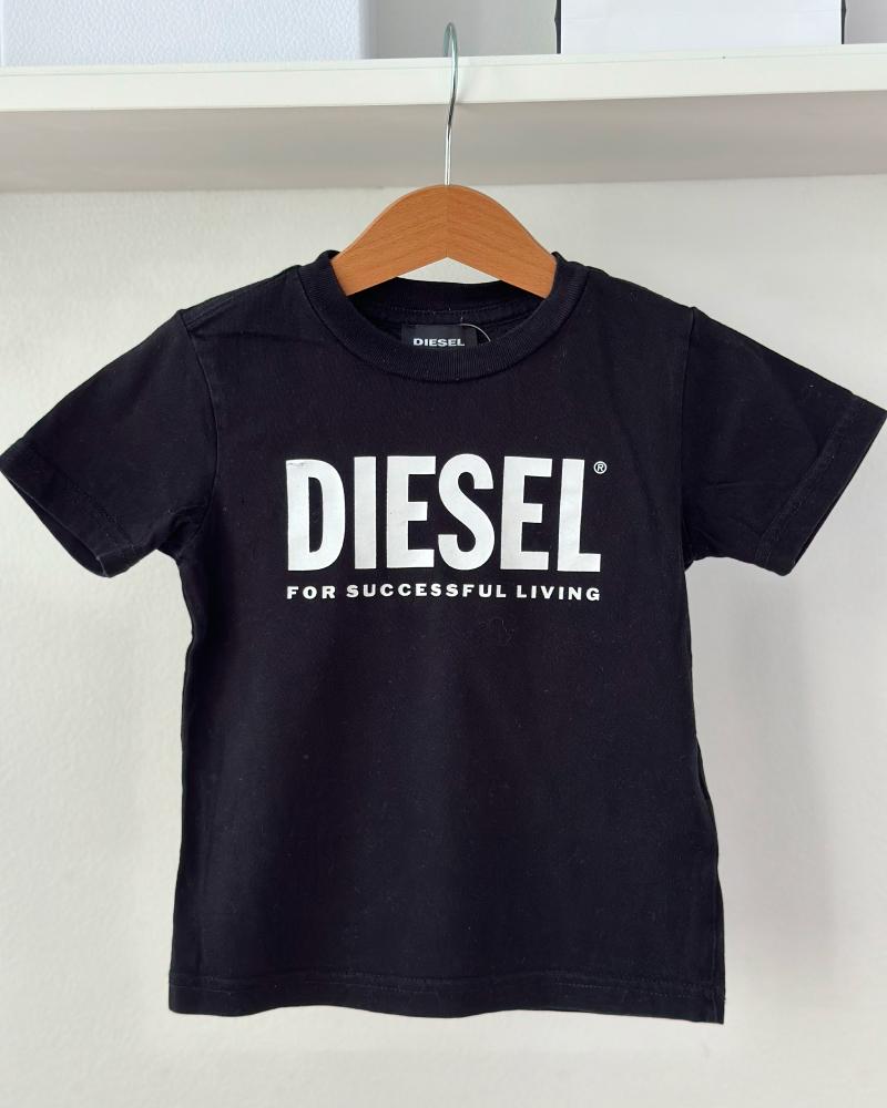 T-shirt for children Diesel black with white inscription