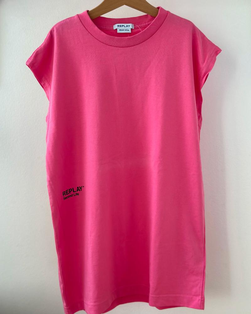 Women's T-shirt Replay pink organic cotton without sleeves