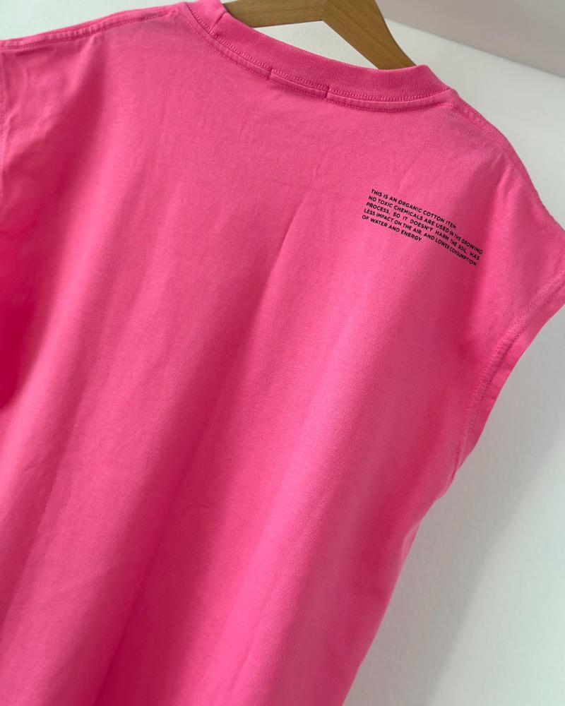 Women's T-shirt Replay pink organic cotton without sleeves