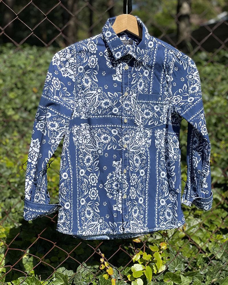 Replay children's shirt with floral pattern