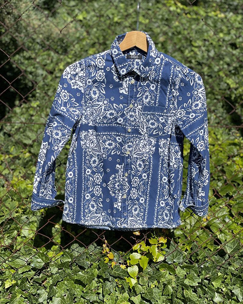 Replay children's shirt with floral pattern