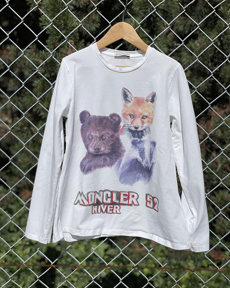 Moncler white children's T-shirt with pictures