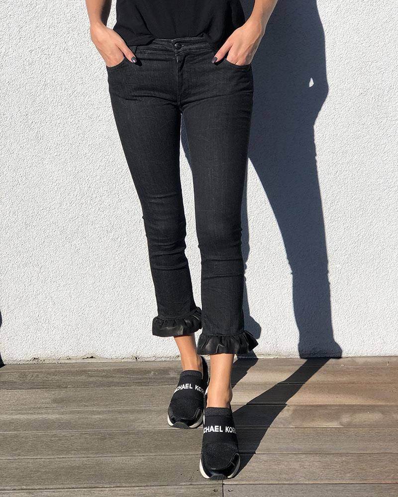 We Are Replay women's jeans black with frills