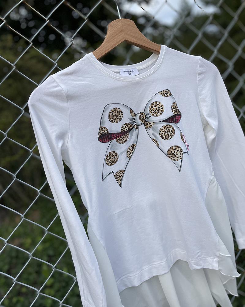 Monnalisa children's T-shirt with a bow