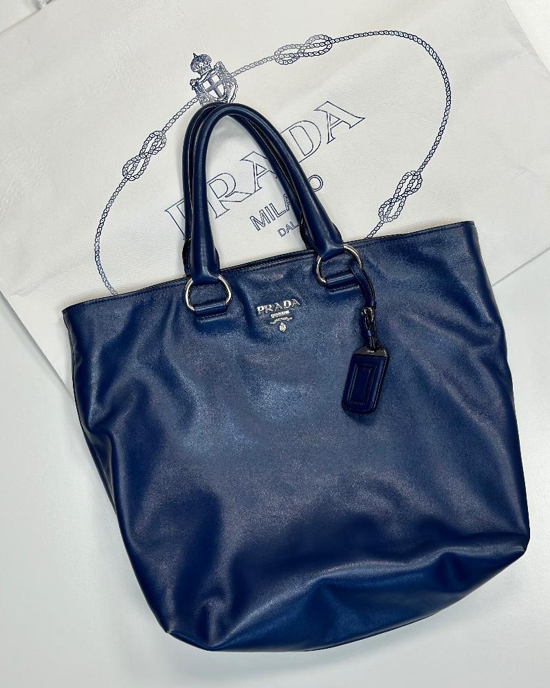 Kabelka dámská Prada SHOPPING BAG BLUETTE modrá