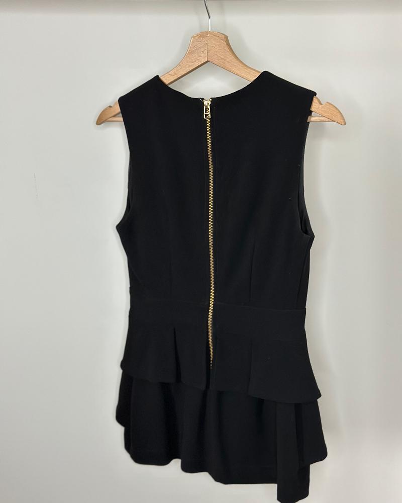 Women's top Pinko black in combination with leather