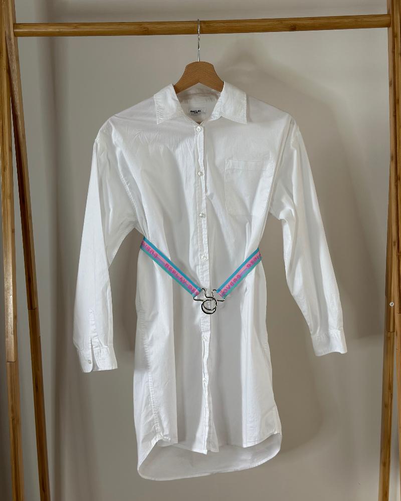 Children's shirt Replay white longer with belt