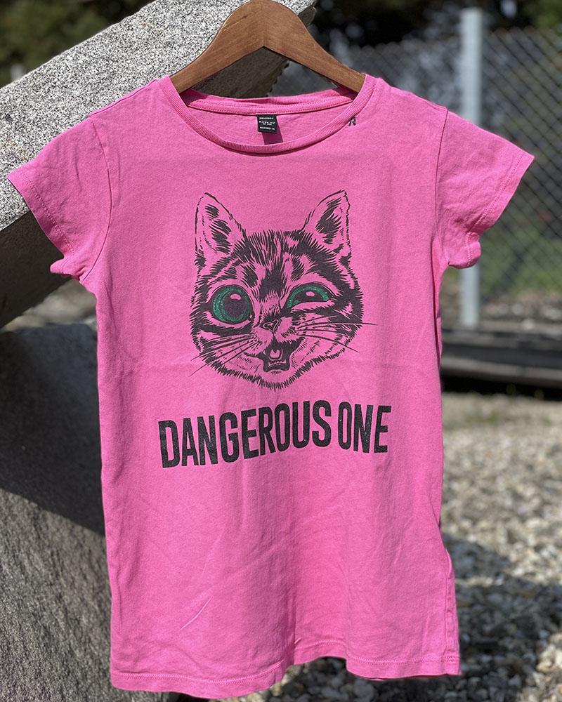 Children's t-shirt Replay pink with a cat