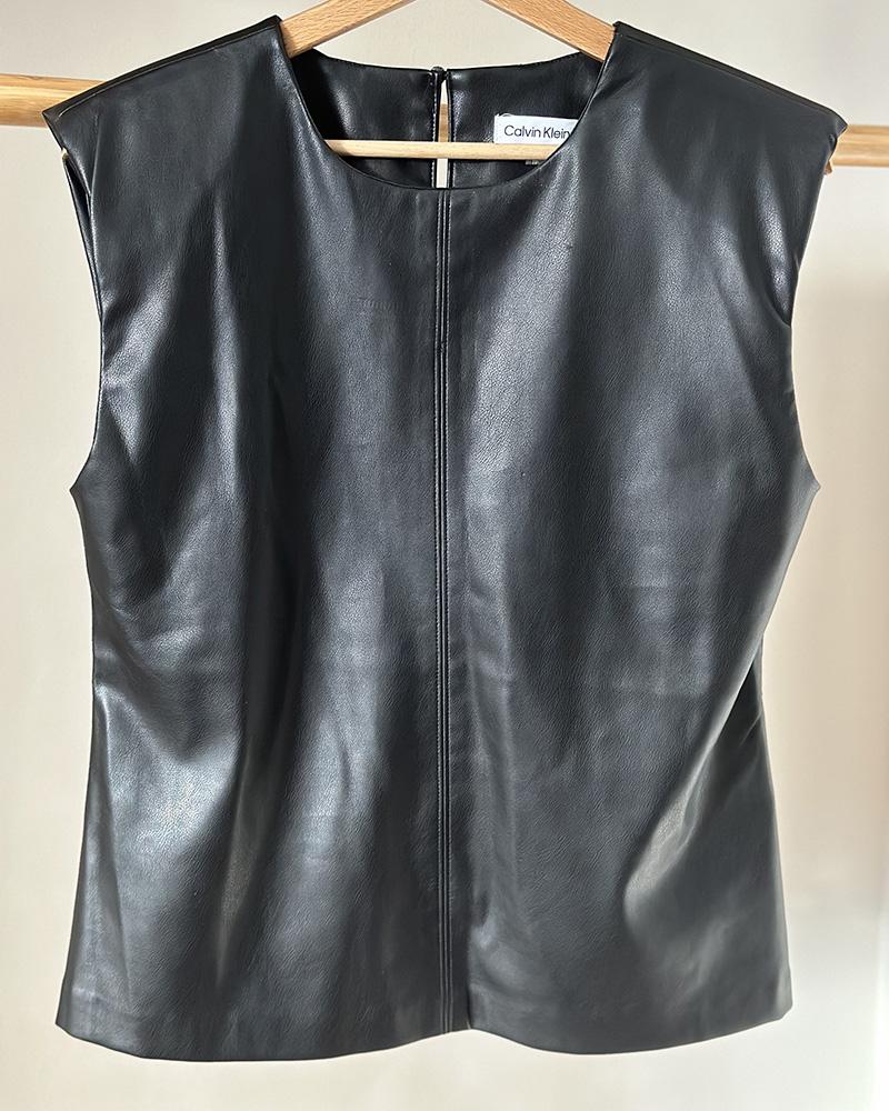 Women's blouse Calvin Klein black leather look