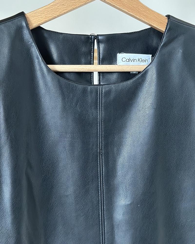 Women's blouse Calvin Klein black leather look