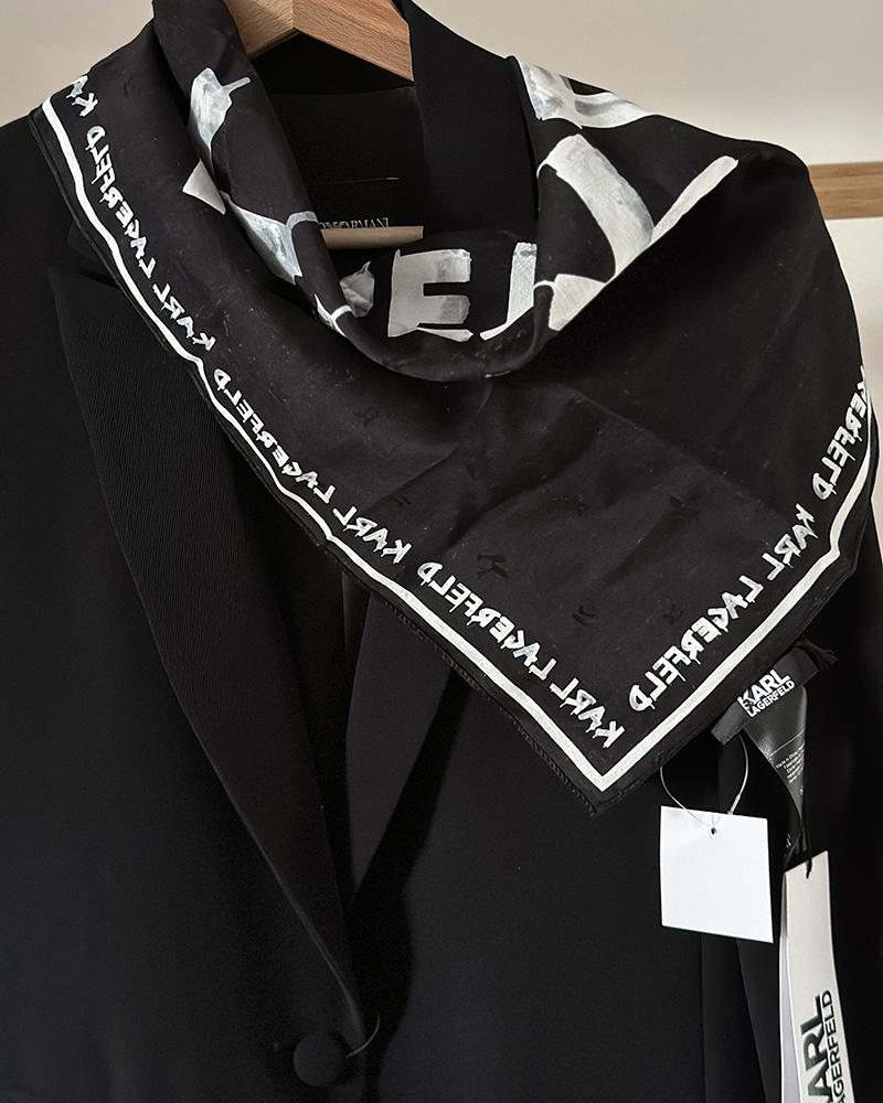 Women's scarf Karl Lagerfeld black and white