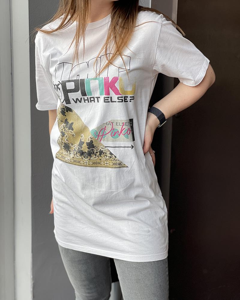 Women's T-shirt Pinko longer with print