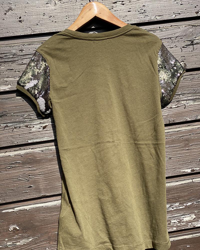 T-shirt for children Diesel khaki with rose